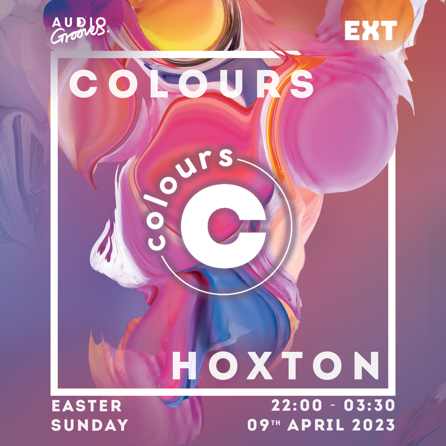 AudioGrooves at Colours Hoxton promotional graphic