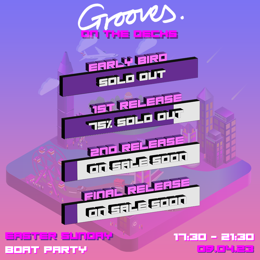 Grooves on the Decks save-the-date flyer, first release