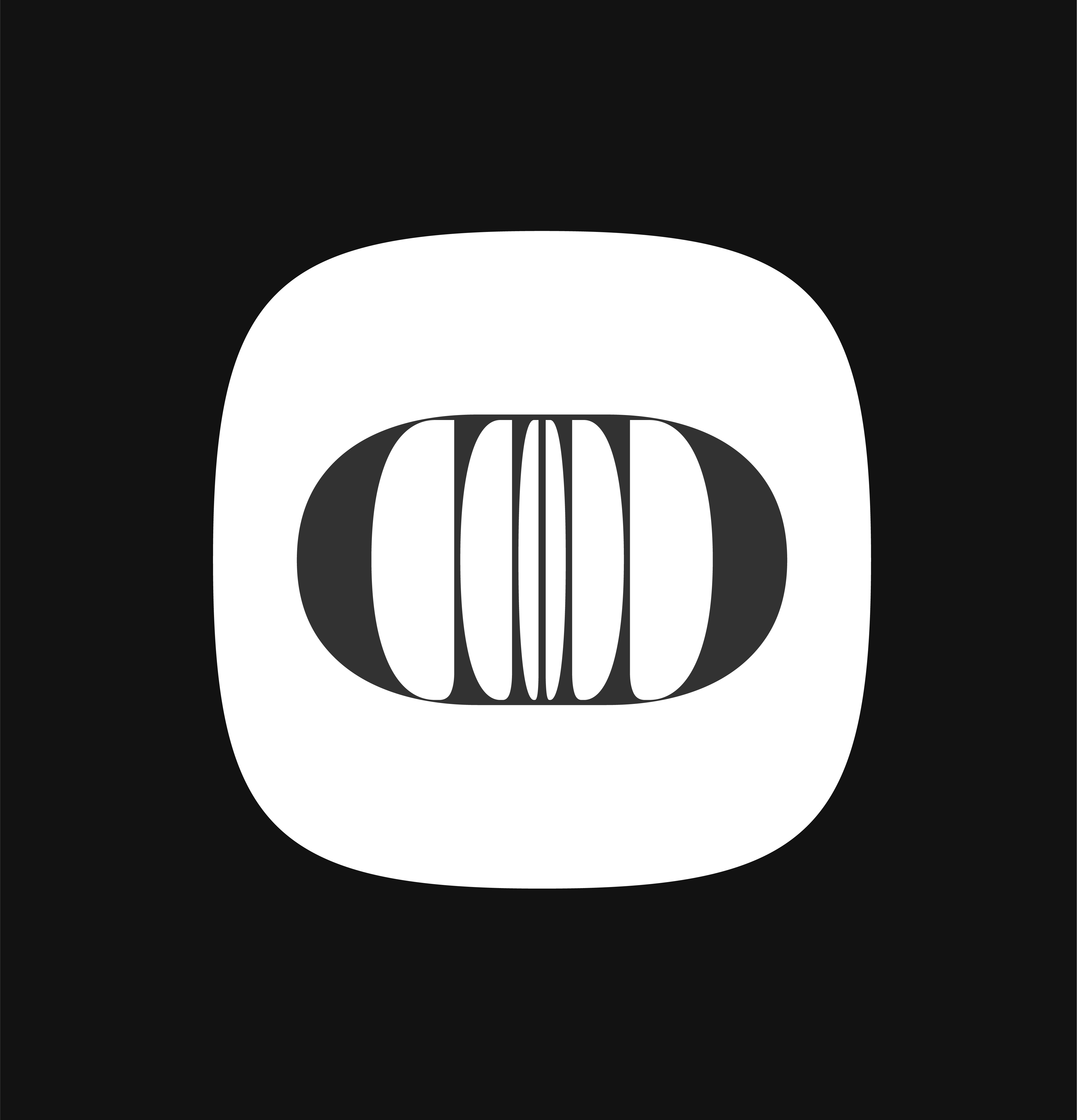 Deep Dissonance logo mark, black on white reversed