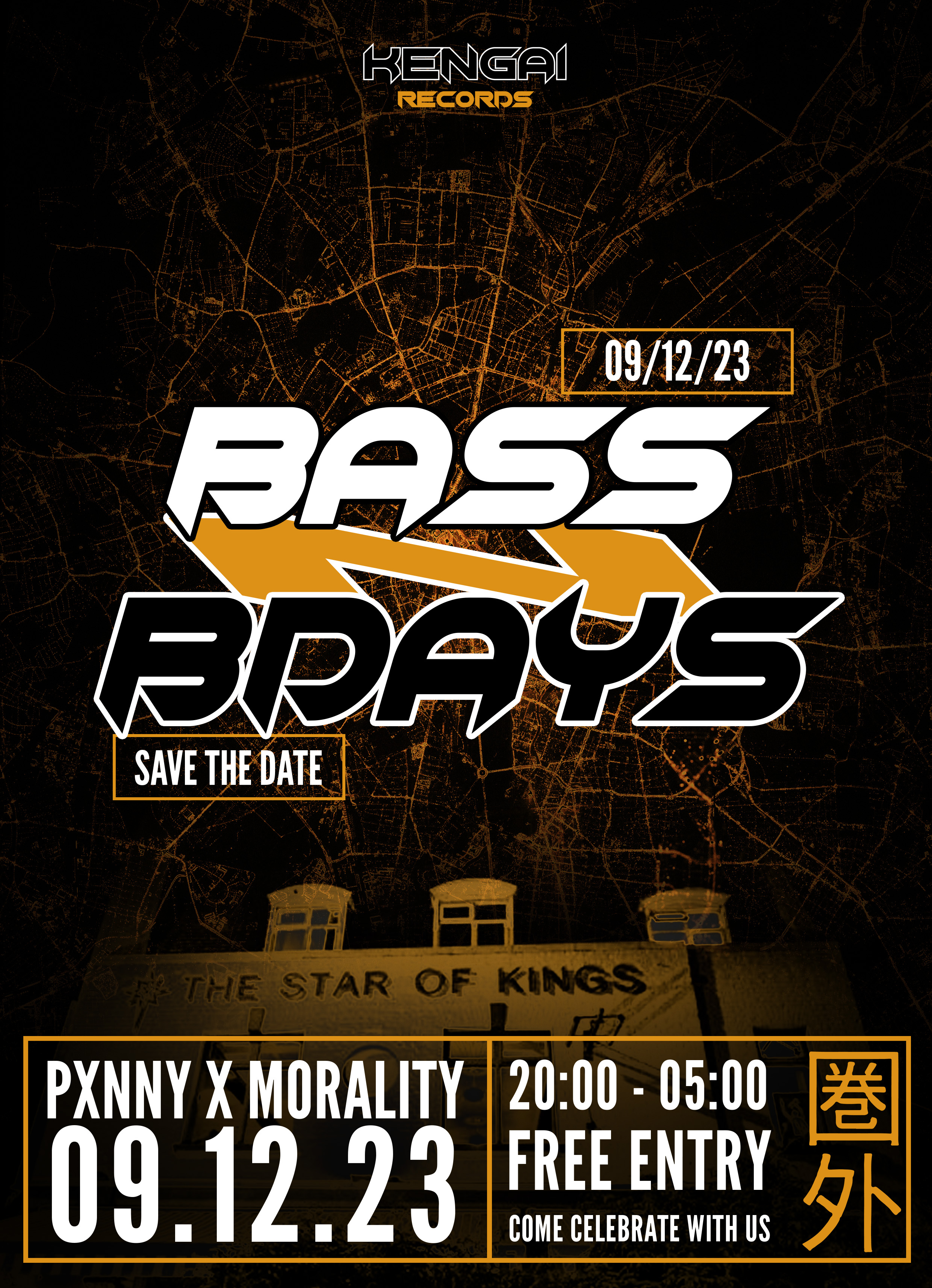 Star of Kings event flyer for Kengai Records night