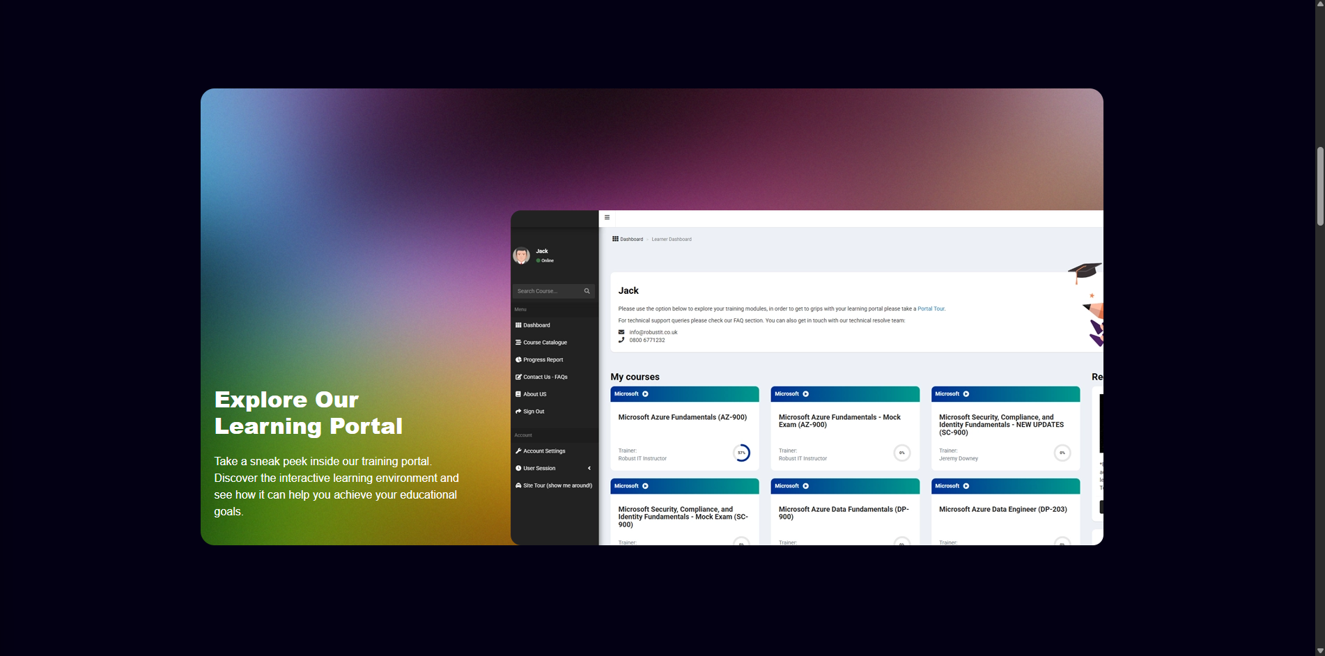 Gradient-framed preview of the SkillsNest student learning portal