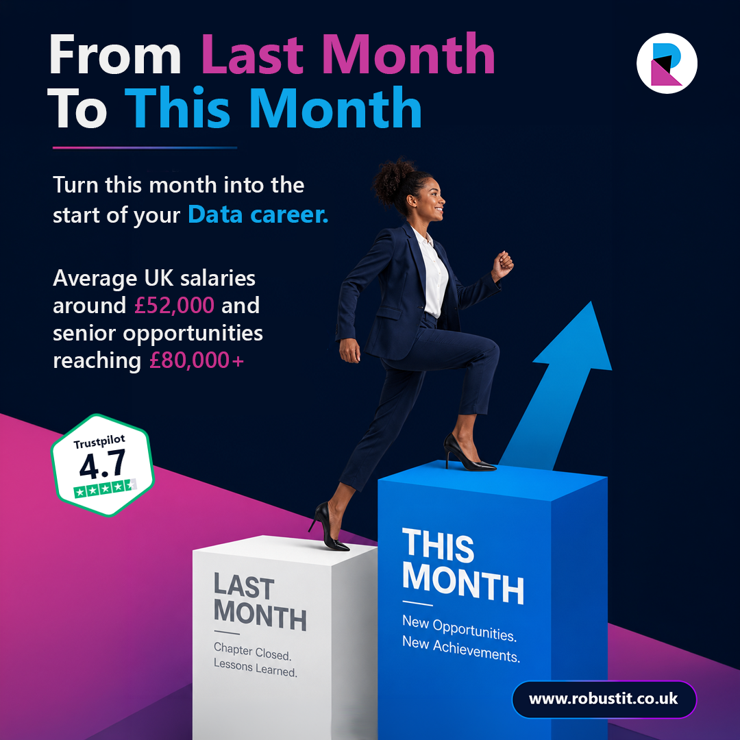 Data career progression paid social ad featuring female talent